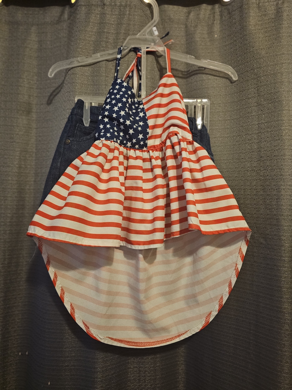 Girls' Red & Blue Star-Stripe Matching Set - Kids